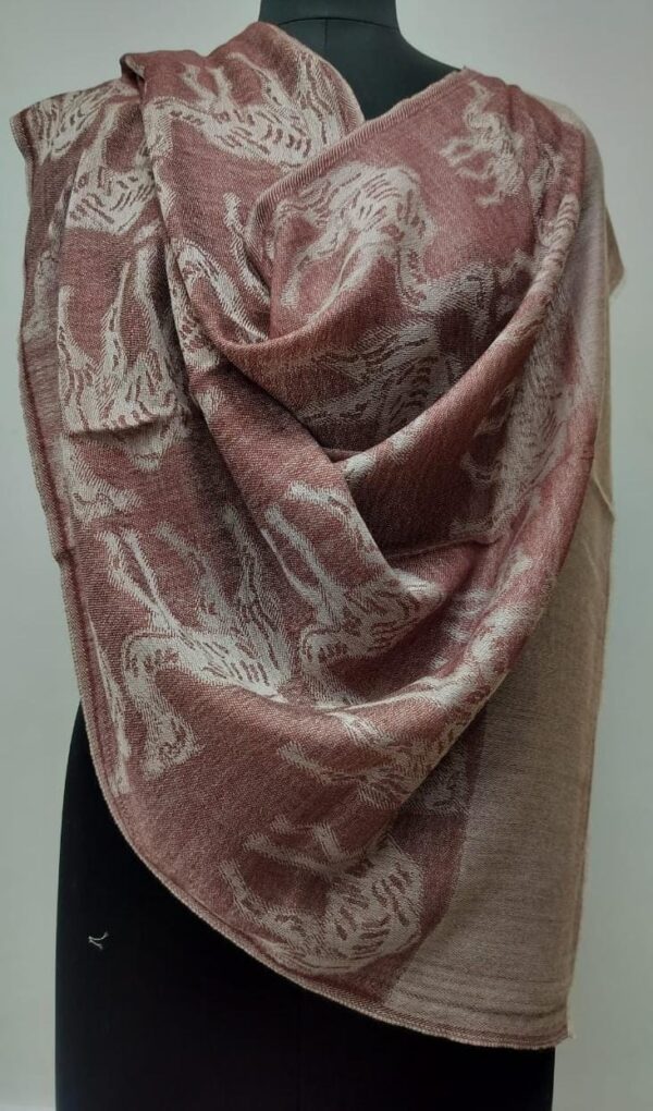 Maroon Self Jacquard Fine Wool Stole, Wholesale Manufacturer & Supplier