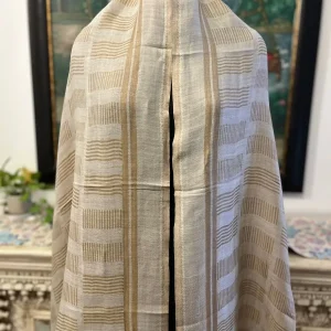Cream New Self Zari Ladies Designer Shawls