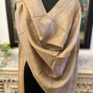 Golden Beige New Zig Zag Zari Ladies Designer Shawls