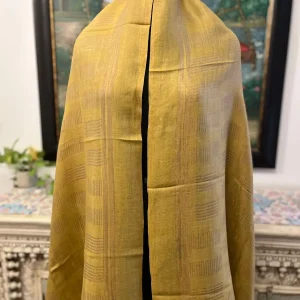 Mustard Yellow New Self Zari Ladies Designer Shawl