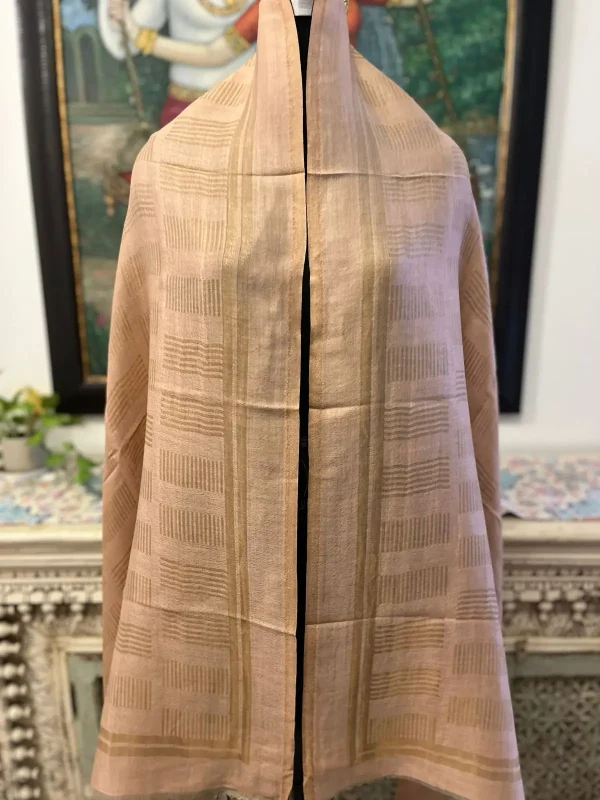 PEACH NEW SELF ZARI LADIES DESIGNER SHAWLS MANUFACTURER