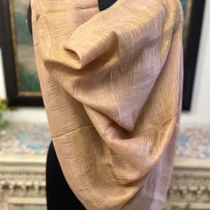 Soft Peach New Zig Zag Zari Ladies Designer Shawls