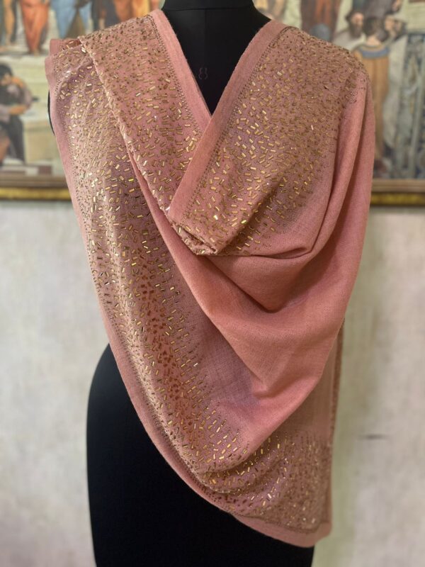 DUSTY PINK MIRROR WORK WEDDING SHAWLS MANUFACTURER