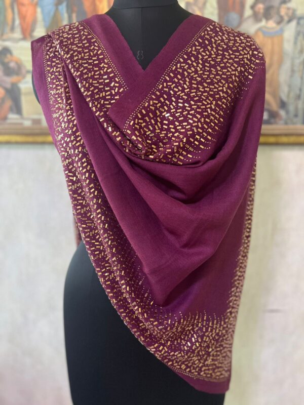 DEEP WINE MIRROR WORK WEDDING SHAWLS MANUFACTURER