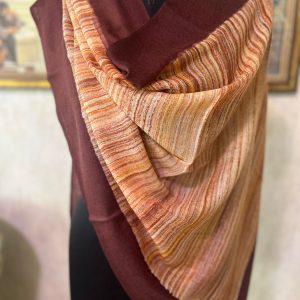 Maroon Wool Brush Paint Pashmina Shawl