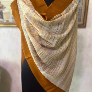 Mustard Wool Brush Paint Pashmina Shawls | Savita Shawls