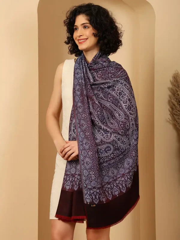 Dark Grey Modal Jamawar Stole, Wholesale Manufacturer & Supplier