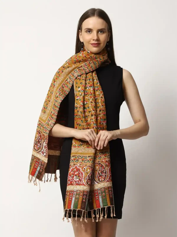 Fine Wool Zari Reversible Ethnic Stole, Large Format, Wholesale Manufacturer