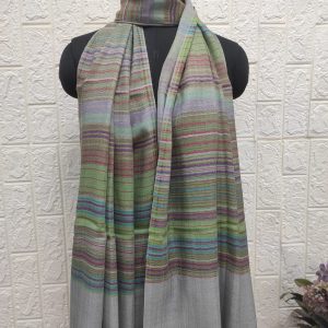 Multicolor Wool 7 Stripe Pashmina Shawl | Savita Shawls