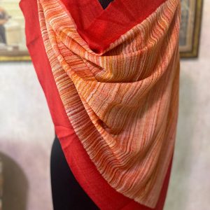 Red Wool Brush Paint Pashmina Shawls | Savita Shawls