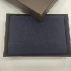 Navy Blue Wool Diamond Weave Pashmina Shawl for Women