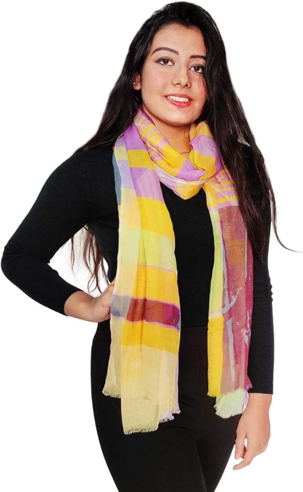 Elegant Blue Floral Fine Wool Digital Print Stole, Wholesale & Bulk Supplier
