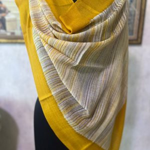 Yellow Wool Brush Paint Pashmina Shawls | Savita Shawls