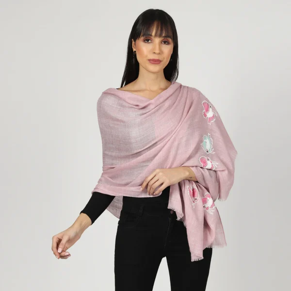 Fine Wool Embroidered Palla Stole, Wholesale & Private Label Manufacturer