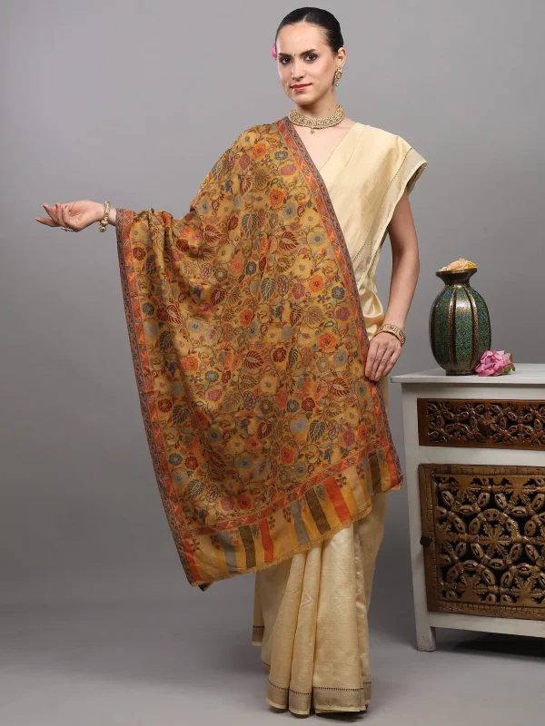 Amritsari Jamawar Stoles Manufacturer – Kani Motif Wool Tencel Stole