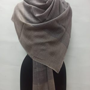 Natural Grey Wool Border Pashmina Shawls for Women