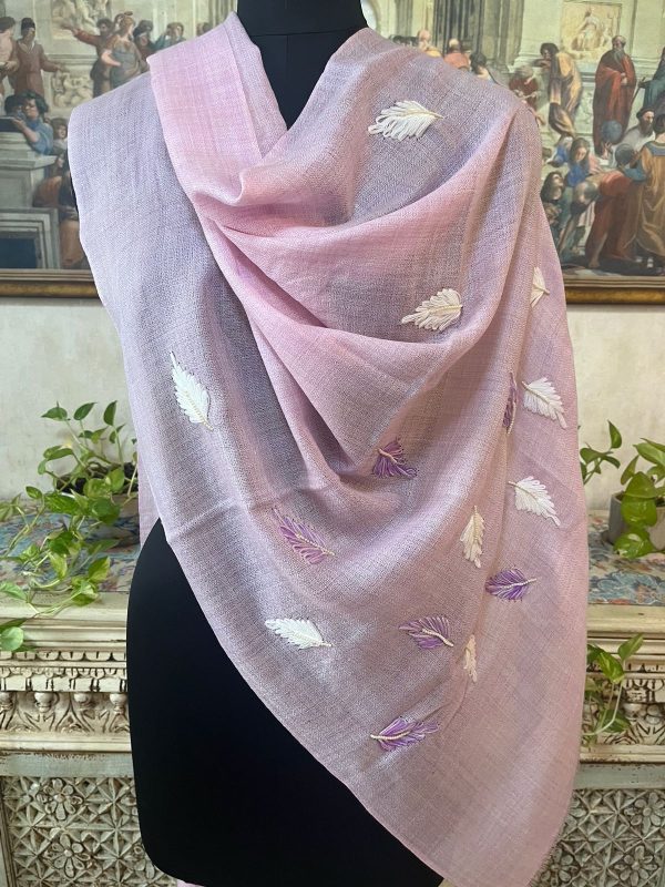 Lavender Wool Kani Embroidered Pashmina Shawls - B2B Wholesale from Savita Shawls
