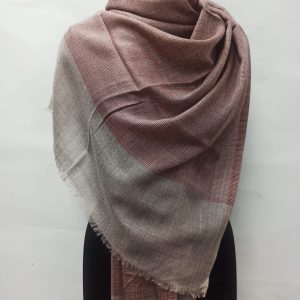 Rust Brown Wool Natural Border Pashmina Shawls for Women