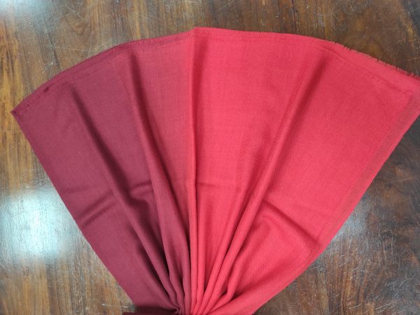Crimson & Maroon Wool Natural Ombre Pashmina Shawl for Women