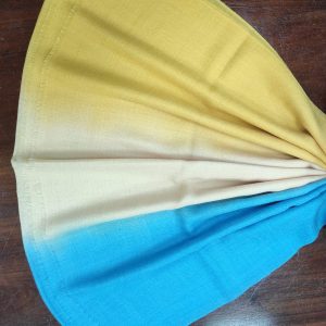 Yellow Beige Sky Blue Ombre Wool Pashmina Shawl for Women