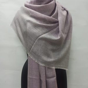 Lavender Grey Wool Natural Border Pashmina Shawl for Women
