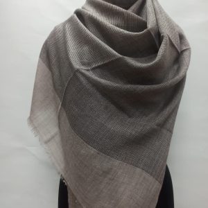 Charcoal Grey Wool Natural Border Pashmina Shawl for Women