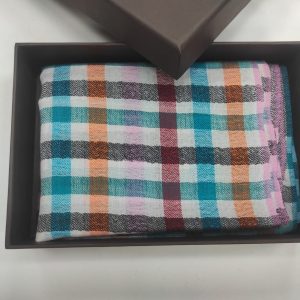 Multi-Color Wool Natural Check Pashmina Shawl for Women