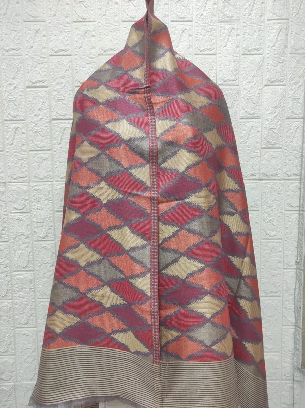 Fine Wool Resham Self Design Stole Manufacturer and Exporter