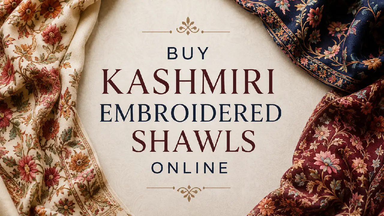buy Kashmiri embroidered shawls online