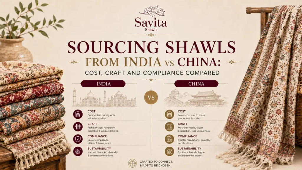 sourcing shawls from India vs China