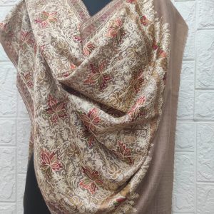 Fine Wool Machine Embroidery Stole | Wholesale Manufacturer,