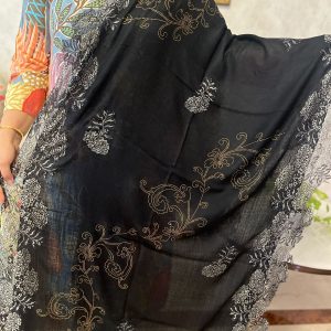 Fine Wool Lace Crystal Embellished Stole | Wholesale Manufacturer