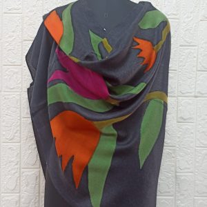 Fine Wool Hand Painted Stole | Wholesale Manufacturer,