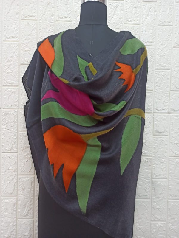 Fine Wool Hand Painted Stole | Wholesale Manufacturer,