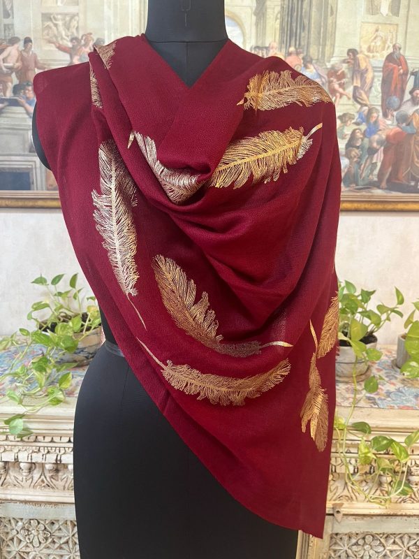 Fine Wool Foil Print Stole | Wholesale Manufacturer