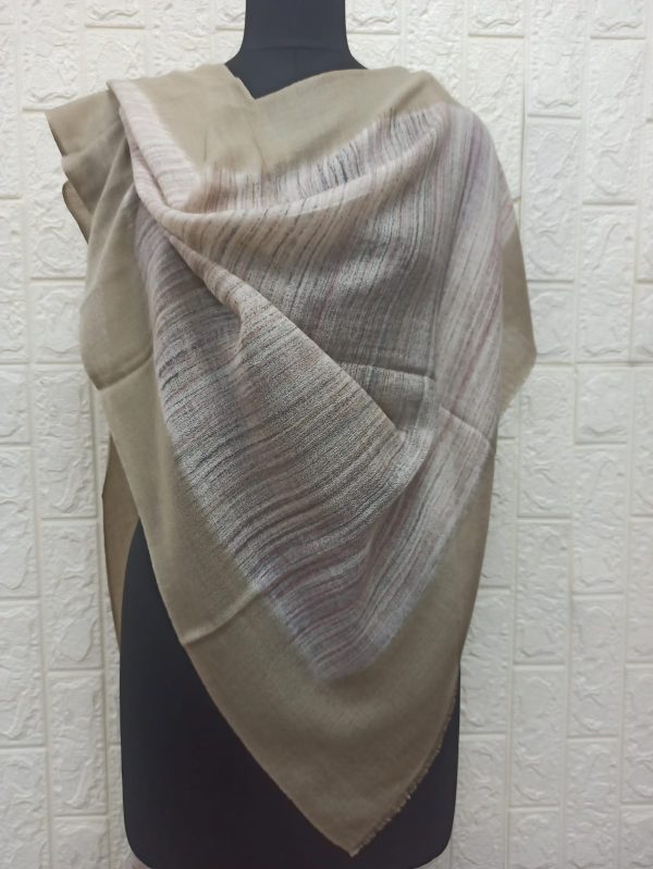 Fine Wool Brush Painted Stole, Cream | Wholesale Manufacturer & Exporter