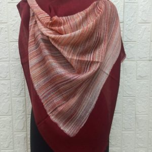 Fine Wool Brush Painted Stole Maroon