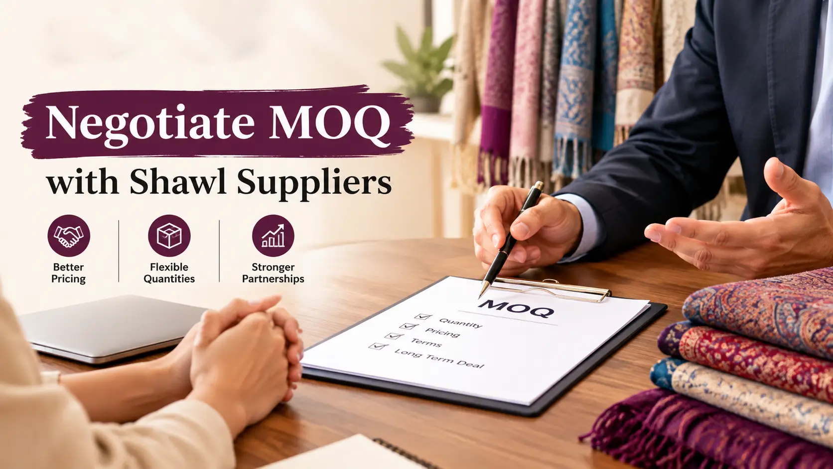 Negotiate MOQ with Shawl Suppliers