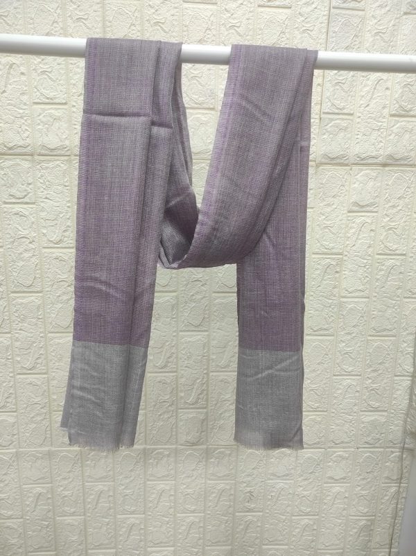 Fine Wool Natural Border Stole, Light Purple — Wholesale Manufacturer & Exporter