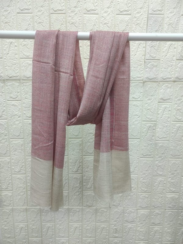 Fine Wool Natural Border Stole, Red — Wholesale Manufacturer & Exporter