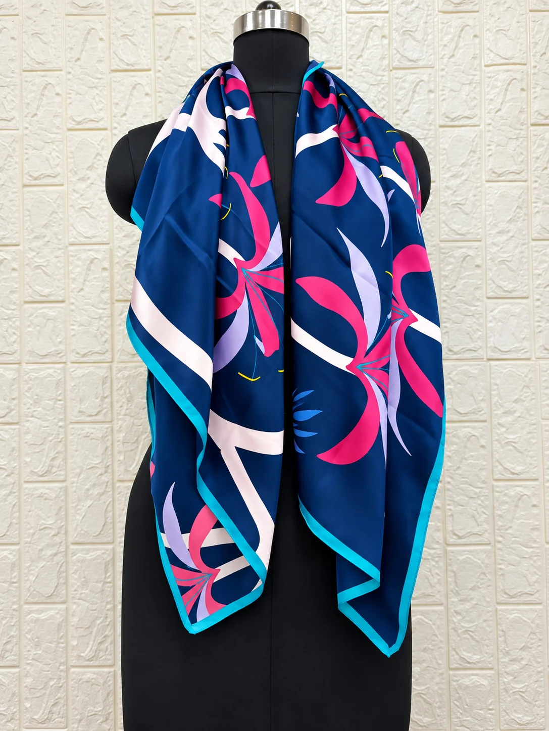 Digital printed pure silk scarf by Savita Shawls, design 3