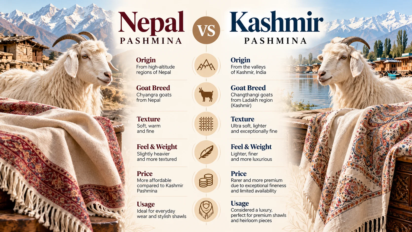 Nepal vs Kashmir Pashmina