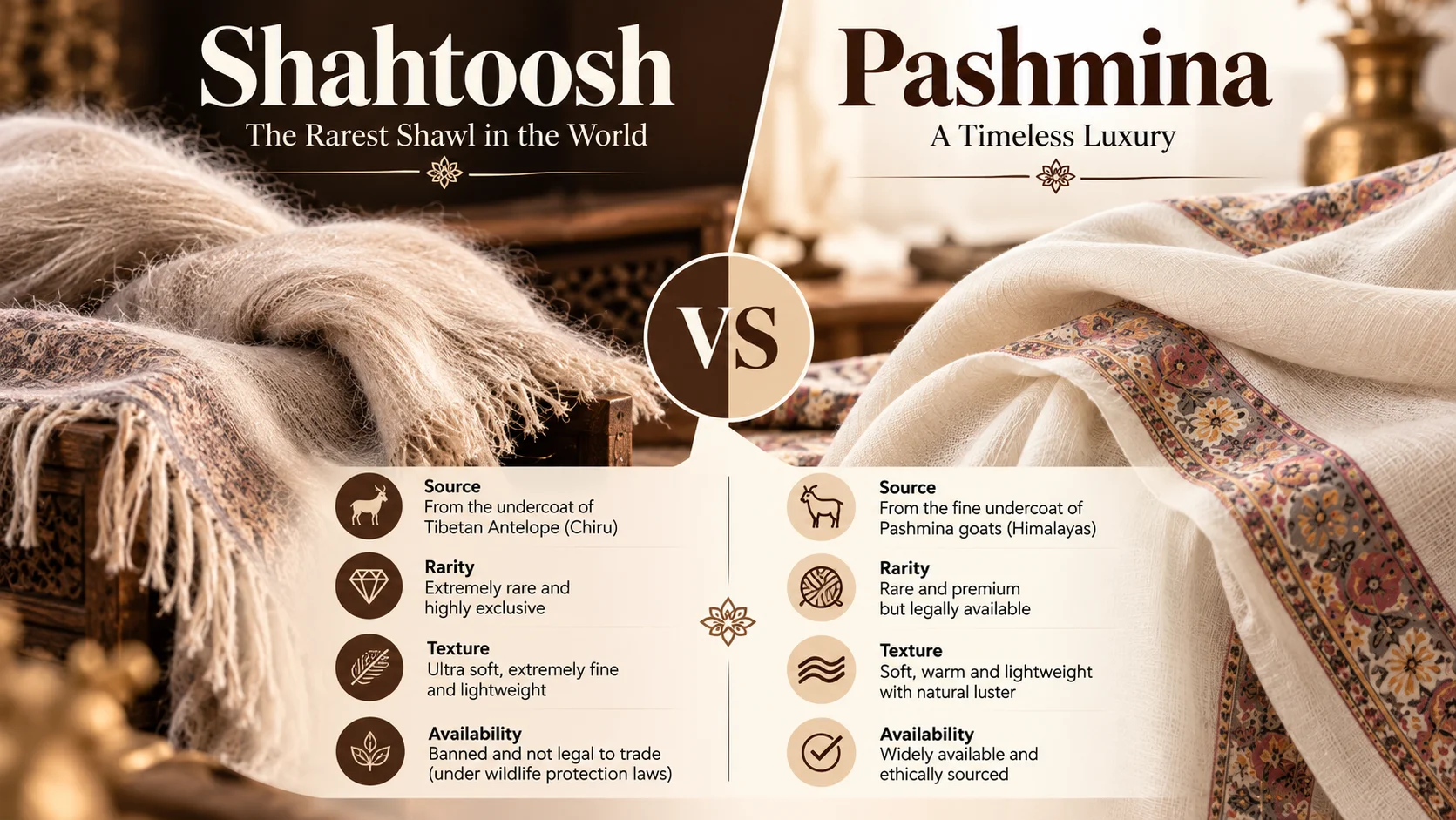 Shahtoosh vs Pashmina